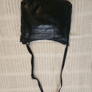 MARGOT NEW YORK BLACK PEBBLED LEATHER  crossbody SHOULDER BAG PURSE